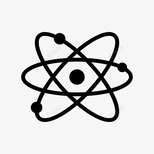 原子化学核图标svg_新图网 https://ixintu.com 化学 原子 核 科学 量子