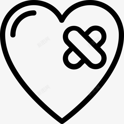 破碎的心绷带分手图标svg_新图网 https://ixintu.com 分手 爱情和婚礼线图标 破碎的心 绷带