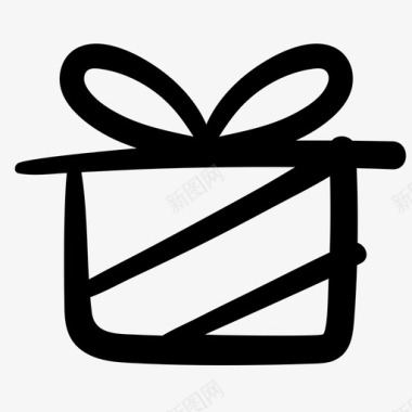 礼品盒庆祝涂鸦图标图标