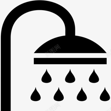 淋浴水水疗图标图标