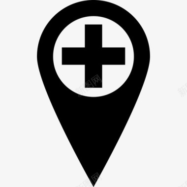 医院别针位置地图图标图标