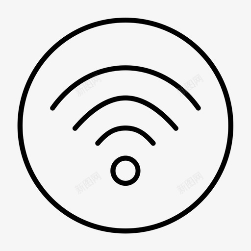 Wifi按钮圆圈连接图标svg_新图网 https://ixintu.com Wifi按钮 信号 圆圈 连接
