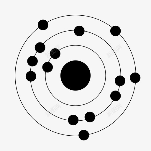 014硅硅原子芯片图标svg_新图网 https://ixintu.com 014硅硅 元素 原子 周期表 芯片