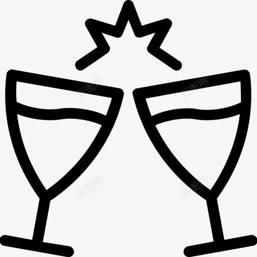 祝酒庆祝香槟酒杯图标svg_新图网 https://ixintu.com 干杯 庆祝 派对和庆祝线图标 祝酒 酒杯 香槟酒杯