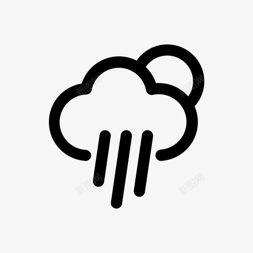 天气气候多云图标svg_新图网 https://ixintu.com 多云 天气 气候 雨