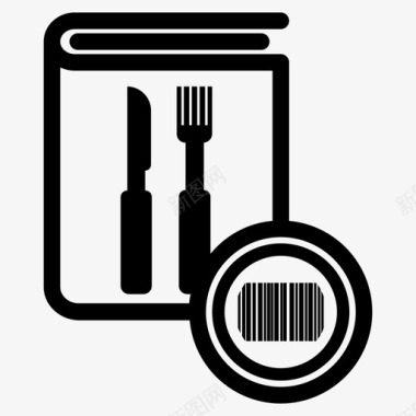 食谱书条形码代码数据烹饪书图标图标