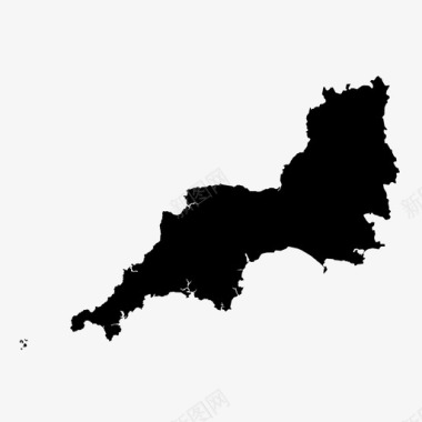 英格兰西南部地图地区图标图标