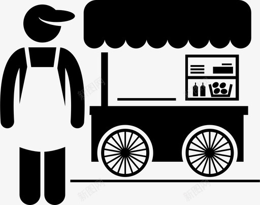小贩食品路边图标svg_新图网 https://ixintu.com 个体经营的小企业工作职业生涯 卖家 商店 小贩 街道 路边 食品