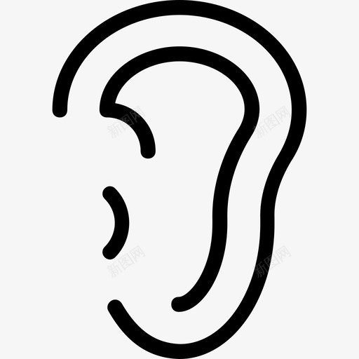 耳朵身体部位听觉图标svg_新图网 https://ixintu.com 医疗线图标 听觉 器官 耳朵 耳科 身体部位