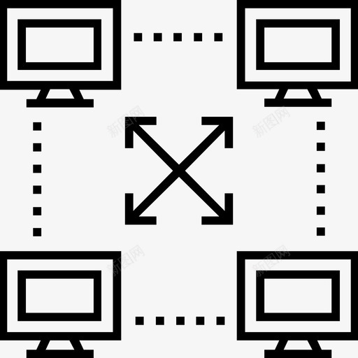 超媒体计算门户图标svg_新图网 https://ixintu.com 1400个网络和搜索引擎优化平面线图标 流线型 程序 计算 超媒体 门户