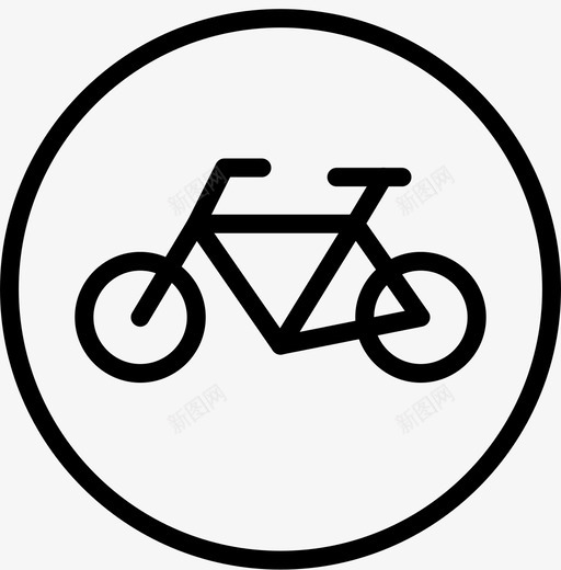 禁止骑自行车标志交通图标svg_新图网 https://ixintu.com 交通 撞车图标交通标志轮廓 标志 禁止骑自行车