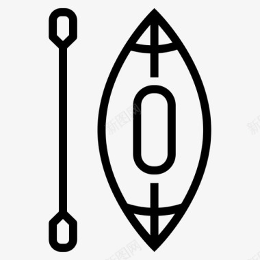 划船水夏天图标图标