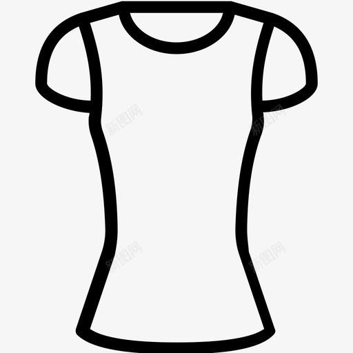 圆领服装女装图标svg_新图网 https://ixintu.com t恤 圆领 女装 女装轮廓集 服装