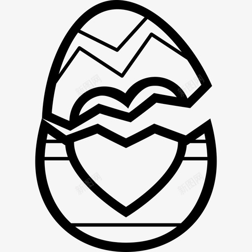 碎鸡蛋心巧克力复活节图标svg_新图网 https://ixintu.com 复活节 巧克力 碎鸡蛋心