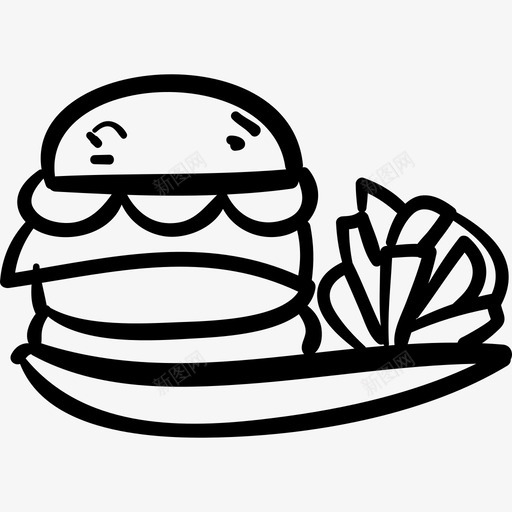 汉堡和薯条食物手工烹饪图标svg_新图网 https://ixintu.com 手工烹饪 汉堡和薯条 食物