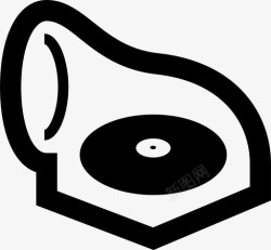 古典音乐留声机矢量转盘古典音乐留声机图标高清图片
