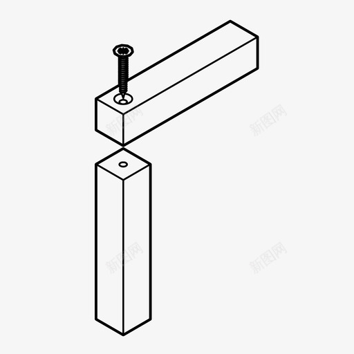 螺旋接头搭接木工连接图标svg_新图网 https://ixintu.com 木工 细木工 螺旋接头搭接 详图 连接