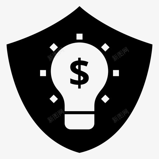 保护灯泡想法图标svg_新图网 https://ixintu.com 保护 安全 想法 灯泡 盾牌 银行金融符号图标