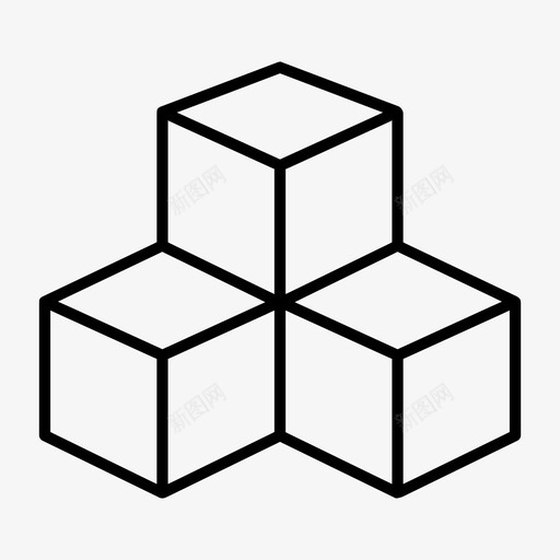 立方体三维立方体模型图标svg_新图网 https://ixintu.com 三维立方体 分子 形状 模型 立方体