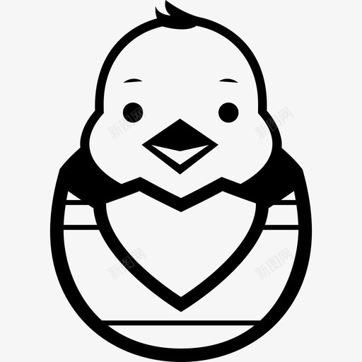 孵化鸡心复活节鸡蛋图标svg_新图网 https://ixintu.com 复活节 孵化鸡心 鸡蛋