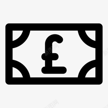 英镑汇票现金货币图标图标