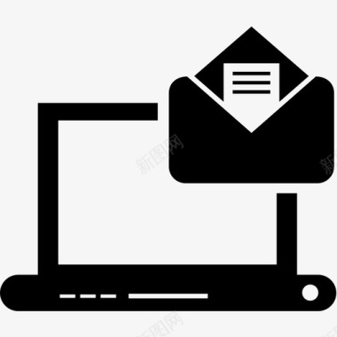 信件笔记本电脑留言图标图标