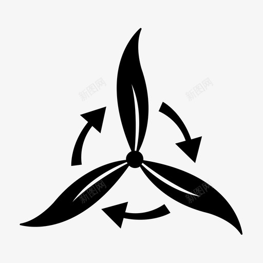风力发电清洁能源绿色能源图标svg_新图网 https://ixintu.com 可再生能源 可持续能源 清洁能源 绿色能源 风力发电