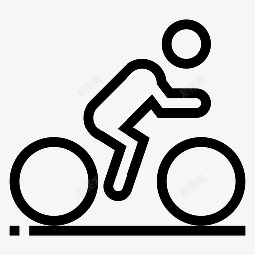 自行车运动交通图标svg_新图网 https://ixintu.com 交通 体育健身线图标 自行车 运动