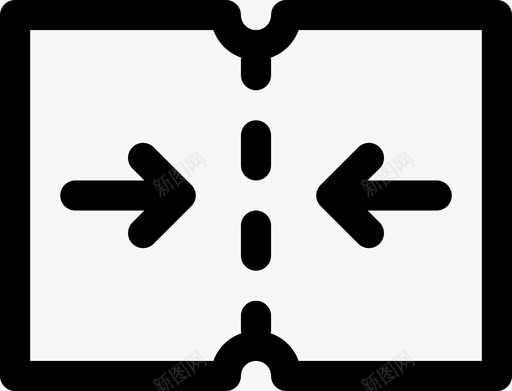 折叠居中对折图标svg_新图网 https://ixintu.com 动词和箭头 字母 对折 居中 折叠 注释 纸张