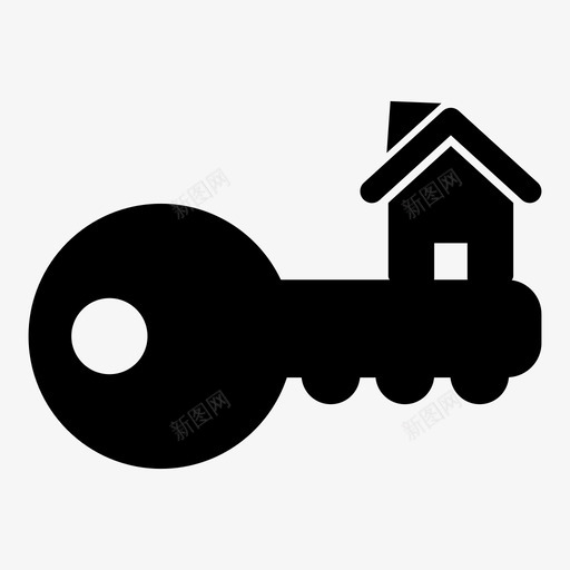 钥匙房子锁图标svg_新图网 https://ixintu.com 安全 房子 钥匙 锁