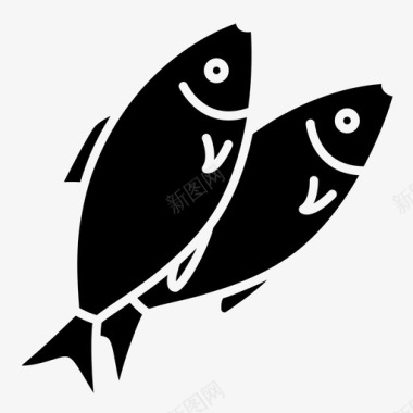 鱼烹饪鱼食物图标图标