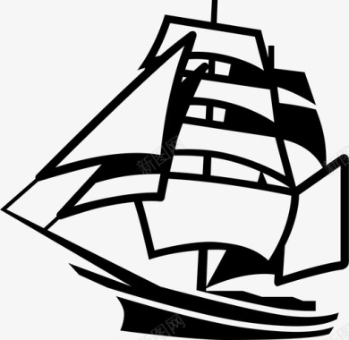 船桅杆海盗图标图标