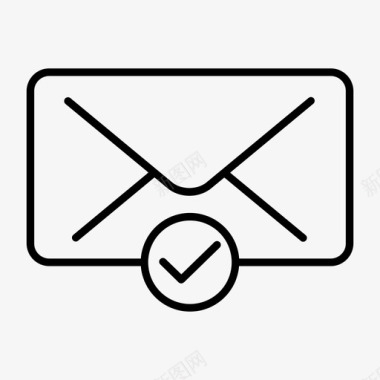 电子邮件复选标记选中选定电子邮件图标图标