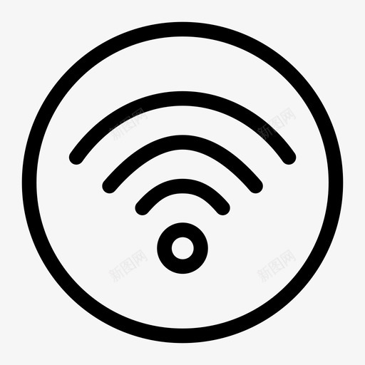 wifi按钮连接信号图标svg_新图网 https://ixintu.com wifi按钮 信号 符号 连接