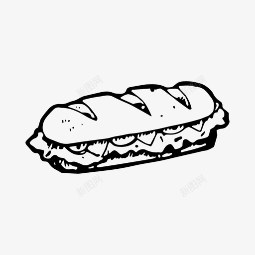 三明治面包早餐图标svg_新图网 https://ixintu.com 三明治 手绘 早餐 次级三明治 面包 食物
