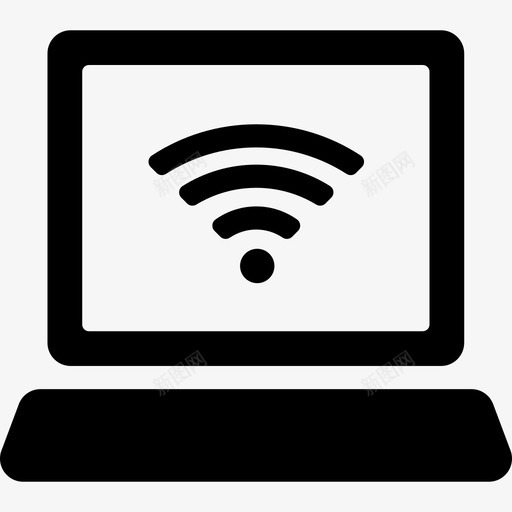 带WiFi信号的计算机酒店图标svg_新图网 https://ixintu.com 带WiFi信号的计算机 酒店