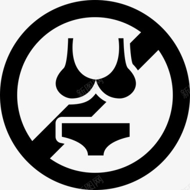 禁止游泳衣比基尼禁止图标图标