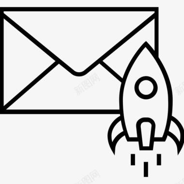 快速电子邮件发射火箭图标图标