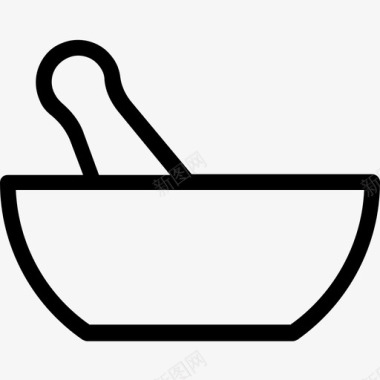 研钵和杵碗厨房图标图标