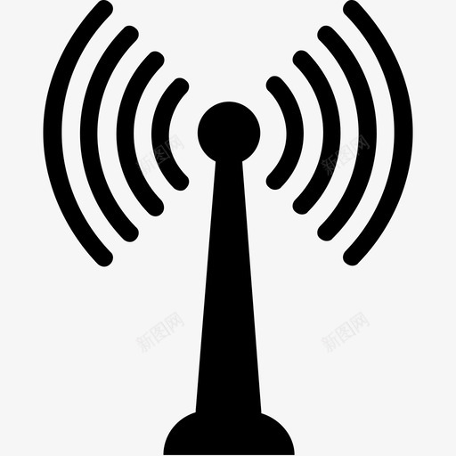 wifi塔通信塔信号塔图标svg_新图网 https://ixintu.com wifi塔 wifi天线 信号塔 无线天线 网络和通信实心图标 通信塔