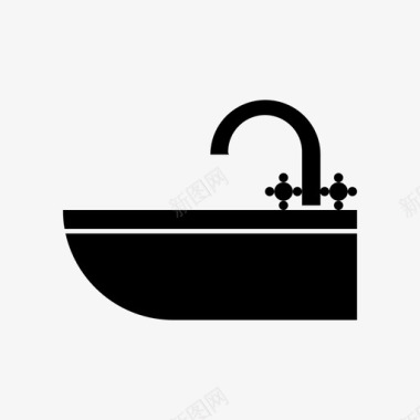 浴缸浴室坐浴盆图标图标