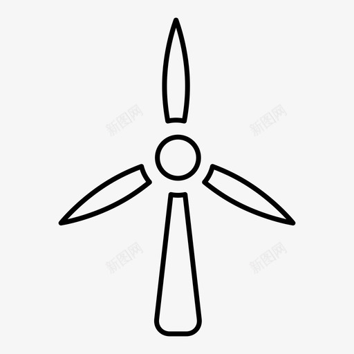 风力涡轮机电力图标svg_新图网 https://ixintu.com 电力 风力涡轮机