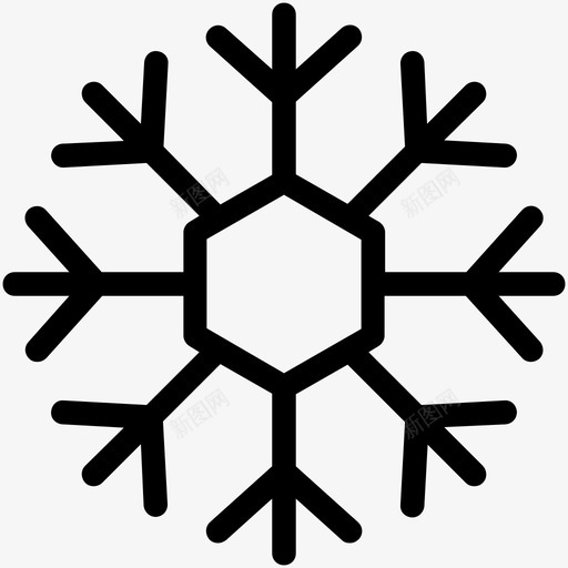 雪花六边形冰图标svg_新图网 https://ixintu.com 六边形 冬天 冰 雪花