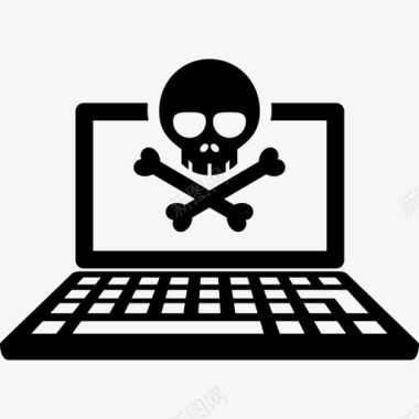 笔记本电脑病毒电脑病毒黑客攻击图标图标