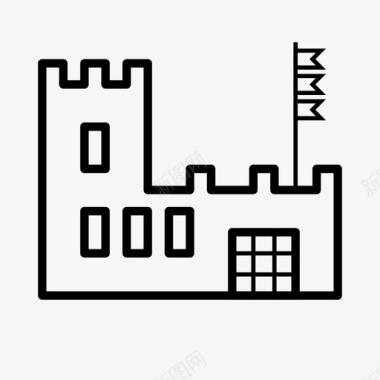 城堡建筑堡垒图标图标