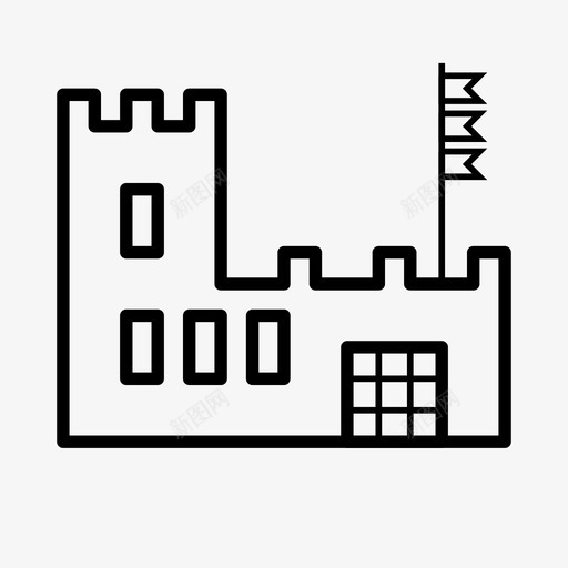 城堡建筑堡垒图标svg_新图网 https://ixintu.com 中世纪 城堡 堡垒 建筑 纪念碑