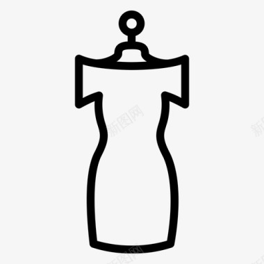 服装制作曲线连衣裙图标图标