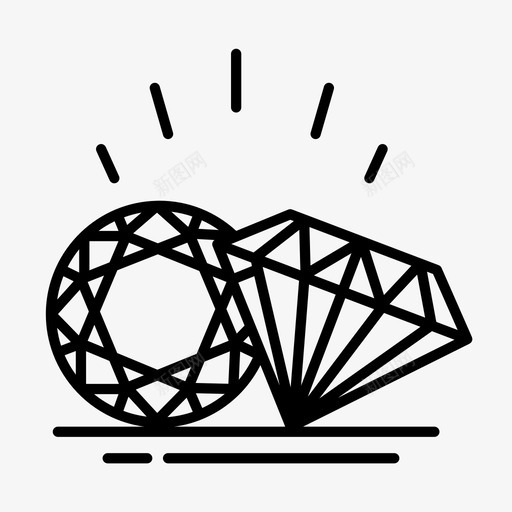 钻石珠宝贵重物品图标svg_新图网 https://ixintu.com 珠宝 贵重物品 钻石