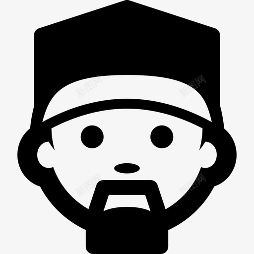 有帽子和山羊胡的男人脸人人的象形图图标svg_新图网 https://ixintu.com 人 人的象形图 有帽子和山羊胡的男人脸