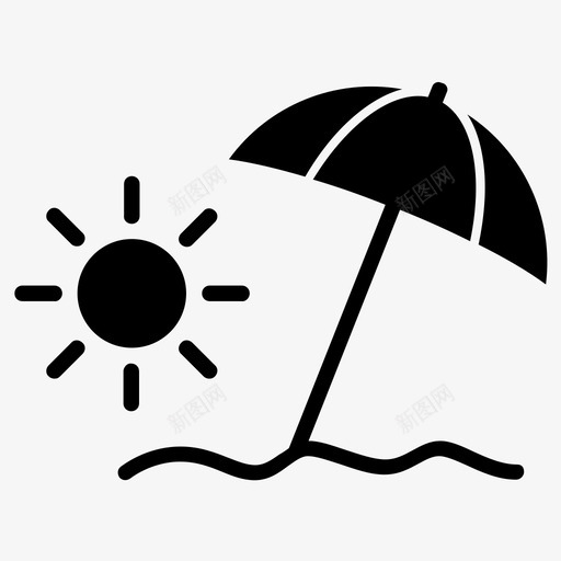 夏天沙滩阳光图标svg_新图网 https://ixintu.com 夏天 沙滩 阳光 雨伞